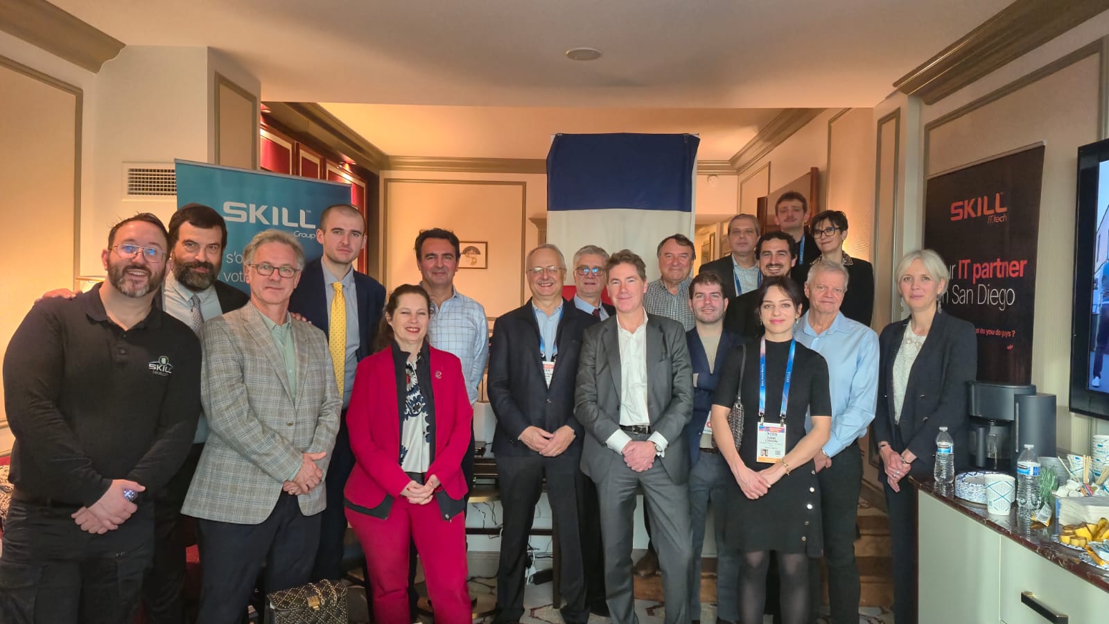 Delegations gathering at the ABBC x Skill Group Transatlantic Suite, CES 2026